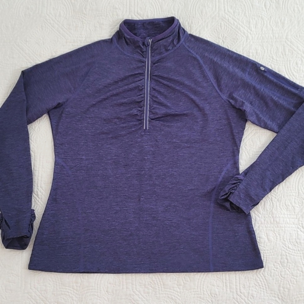 Kirkland Signature Womens Blue/Purple Long Sleeve Thumb Hole Pullover/Size XL